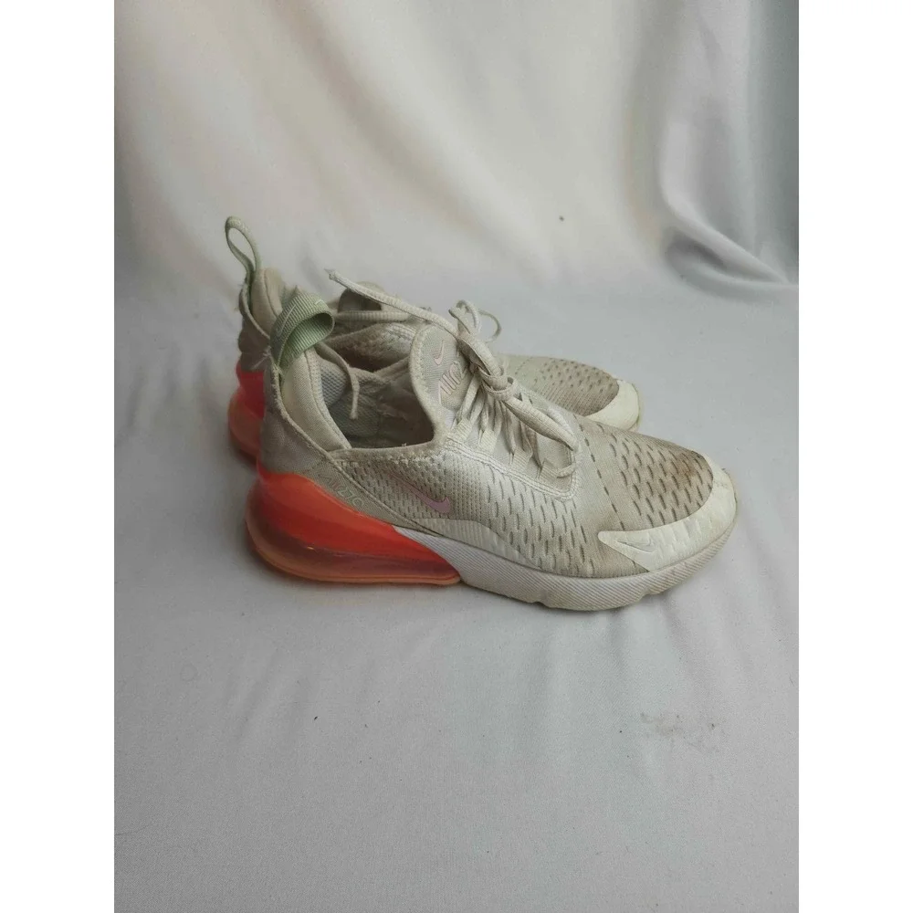 Nike Air Max 270 Cream Orange Pink Sneakers 943345-113 Kids Size 4Y
